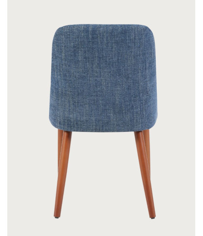 Liro Blue – Set mit 2 blauen Esszimmerstühlen mit Holzbeinen