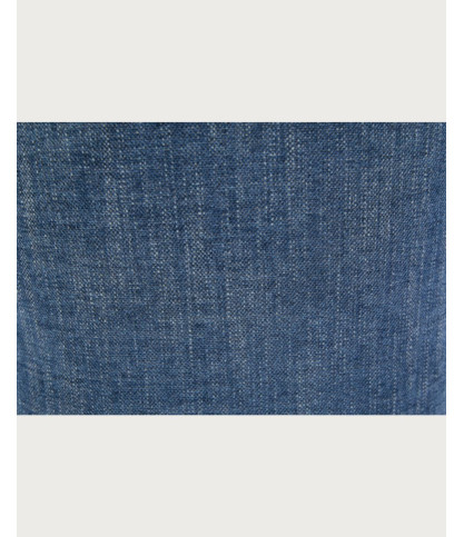 Liro - Lot de 2 chaises repas en tissu bleu avec pieds en bois