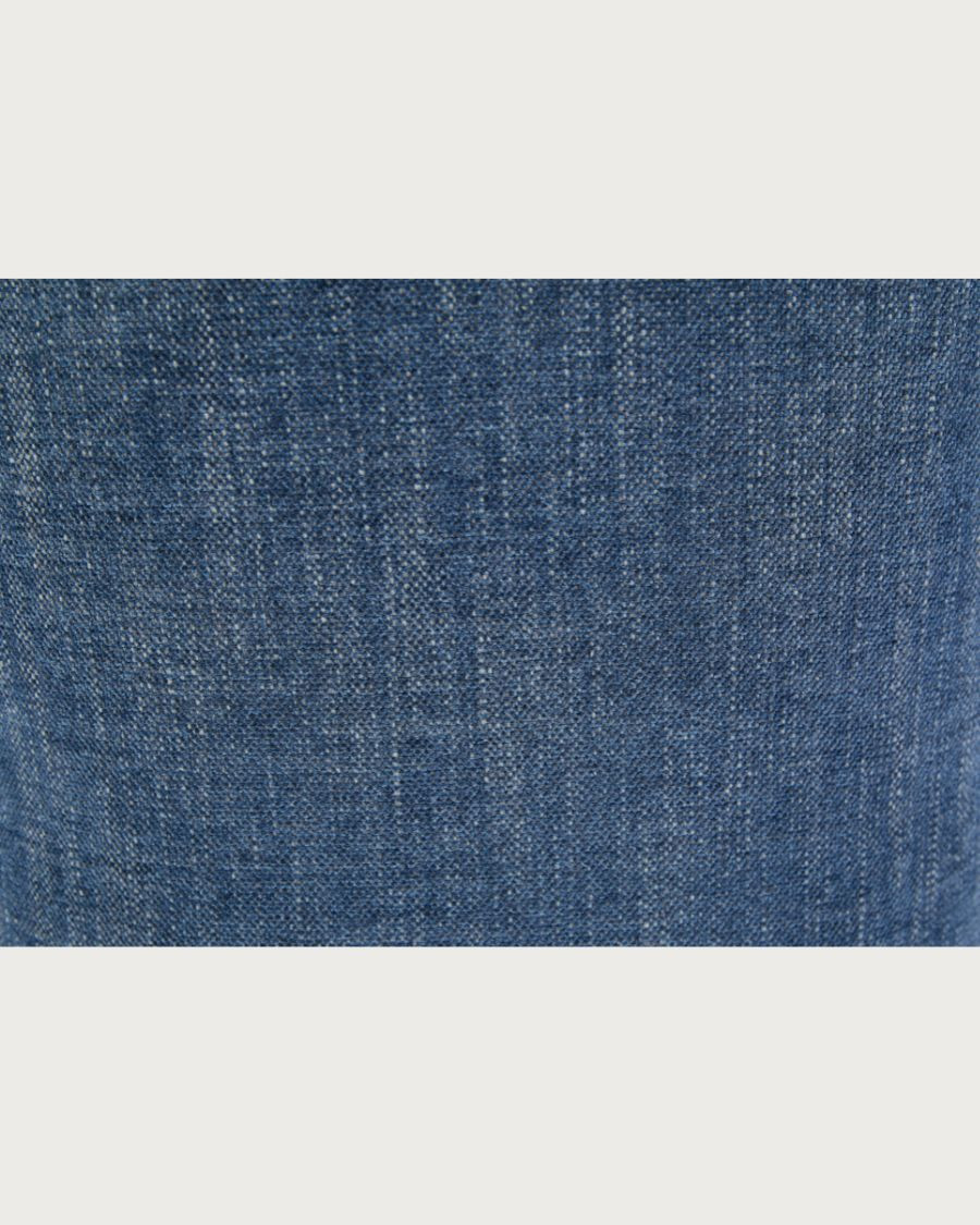 Liro Blue - Set van 2 blauwe stoffen eetkamerstoelen met houten poten