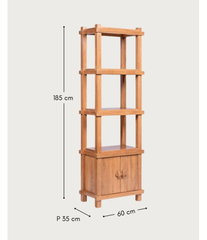 Nara - Large solid teak shelf