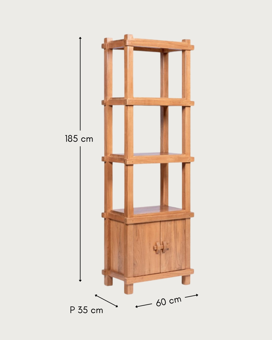 Nara - Ampia mensola in teak massello