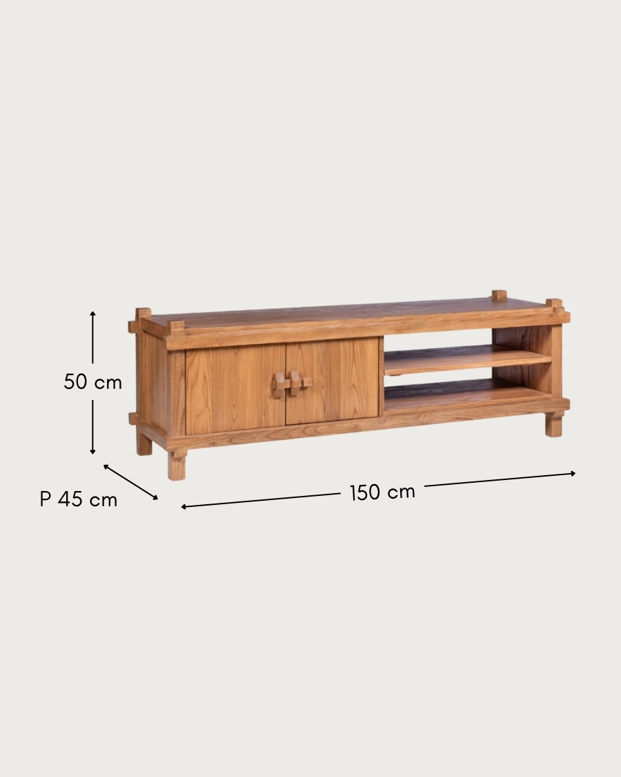 Mobile porta TV Nara in legno di teak, 150 cm.