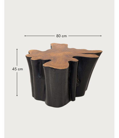 Timberly - Table basse tronc d'arbre massif