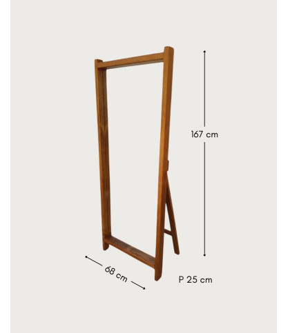 Vivo - Espejo sobre soporte de madera maciza de mango
