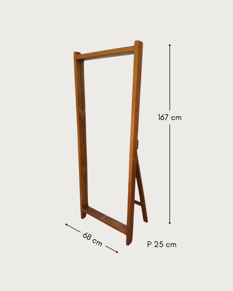 Vivo - Miroir sur pied en bois massif de manguier
