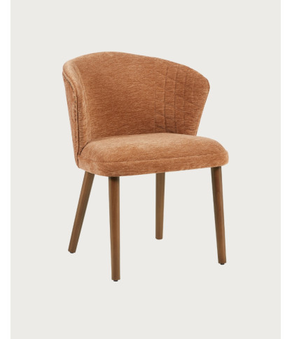 Molo - Lot de 2 chaises repas en tissu bleu avec pieds en bois