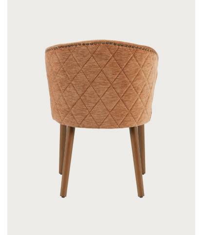 Molo - Lot de 2 chaises repas en tissu bleu avec pieds en bois