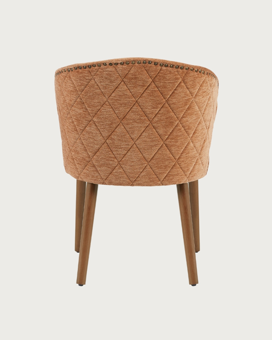 Molo - Lot de 2 chaises repas en tissu marron avec pieds en bois