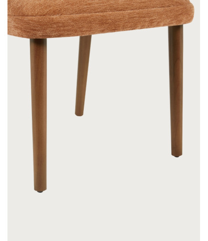 Molo - Lot de 2 chaises repas en tissu bleu avec pieds en bois