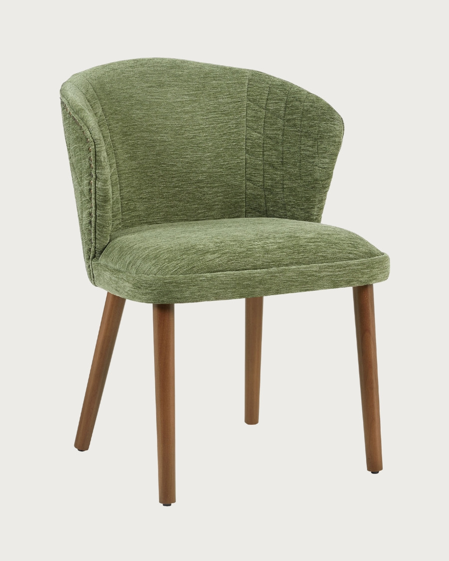 Molo Green – Set mit 2 grünen Esszimmerstühlen mit Holzbeinen