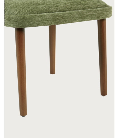 Molo Green – Set mit 2 grünen Esszimmerstühlen mit Holzbeinen