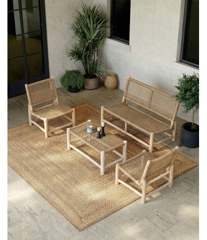 Jaya - Salon de jardin en teck et corde