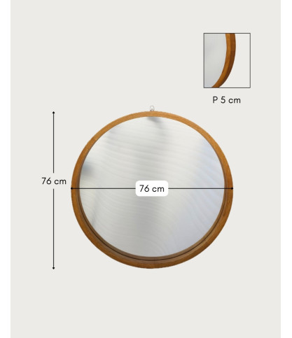 Liora - Round mirror in solid mango wood