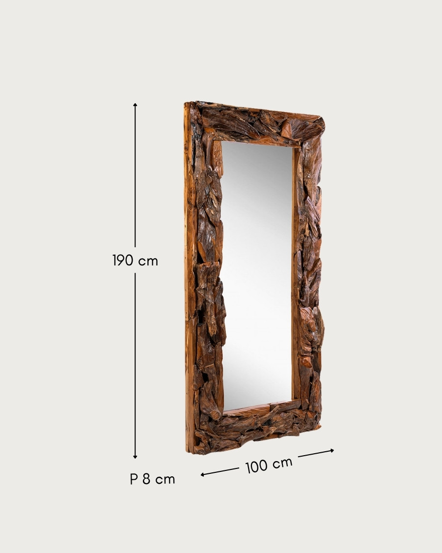 Boima - Antique Finish Teak Wood Mirror