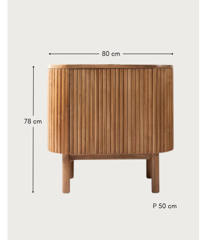 Orma - Petit meuble salle de bain en bois de teck 1 porte