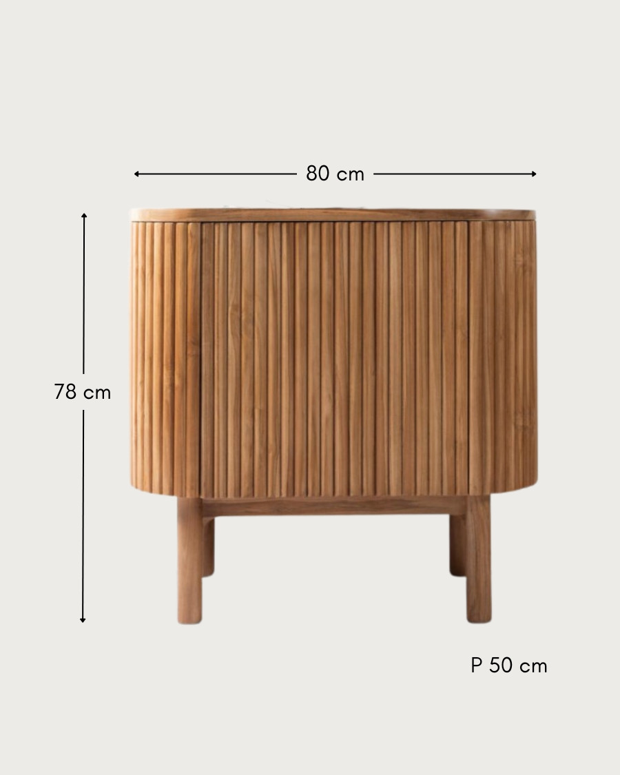 Orma - Mueble de baño pequeño de teca de 1 puerta