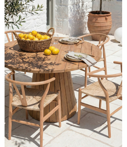 Capelle - Round garden table in recycled teak