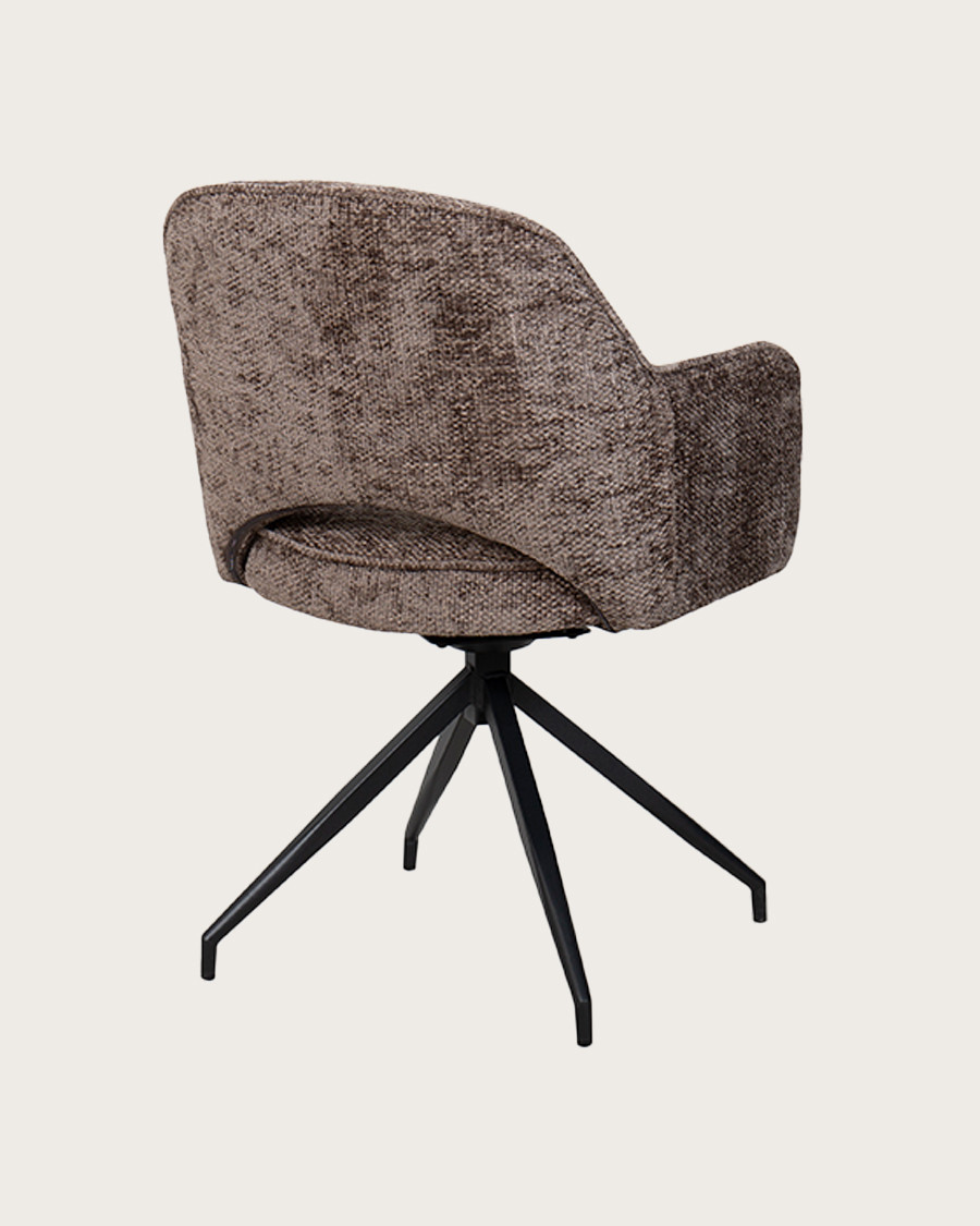 Elba - Lot de 2 Chaises en tissu gris et pieds métal