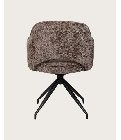 Elba - Lot de 2 Chaises en tissu gris et pieds métal