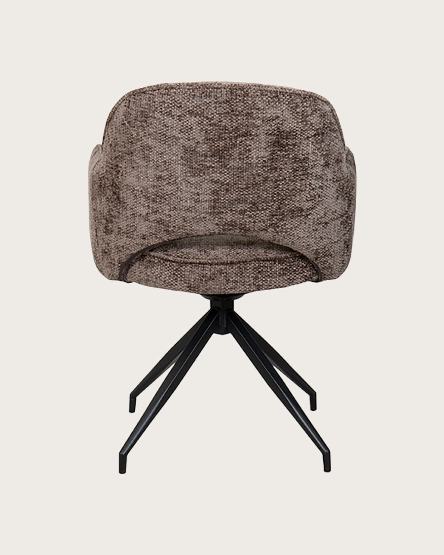 Elba - Lot de 2 Chaises en tissu gris et pieds métal