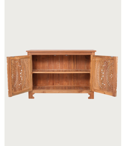 Oba - Buffet en teck sculpté 120 cm