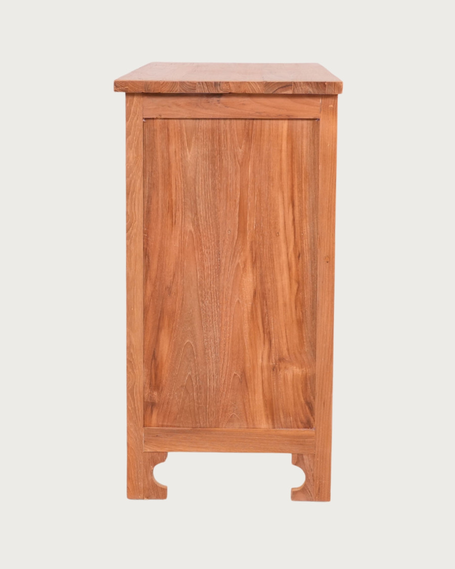 Oba - Gesneden teakhouten dressoir 120 cm
