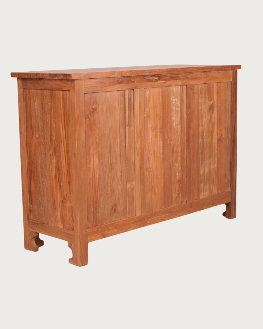 Oba - Gesneden teakhouten dressoir 120 cm