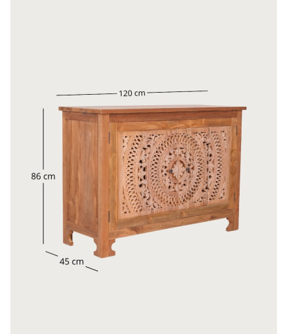 Oba - Buffet en teck sculpté 120 cm