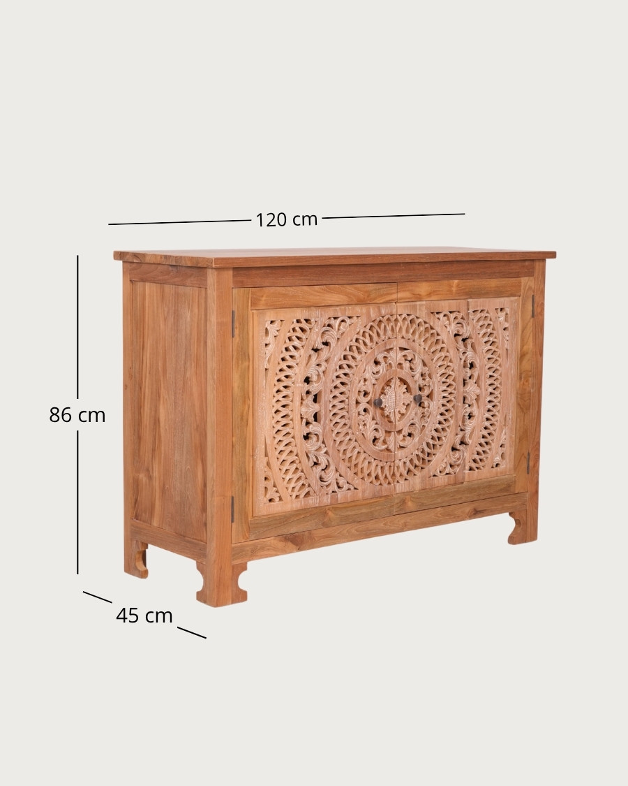 Oba - Buffet en teck sculpté 120 cm