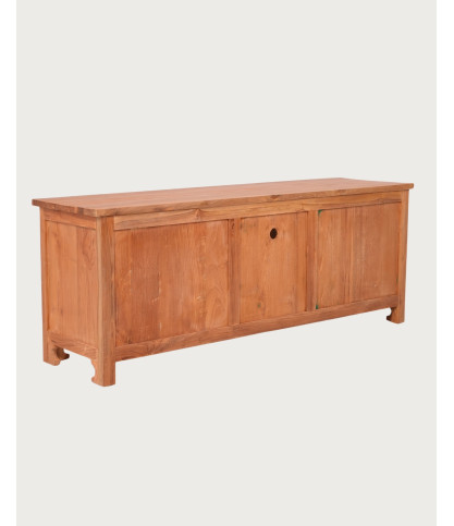Oba - Mobile porta TV in legno di teak intagliato, 160 cm