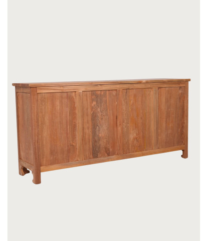 Oba - Buffet bas 4 portes en teck sculpté 180cm
