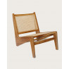 Aby - Fauteuil lounge en teck et cannage rotin