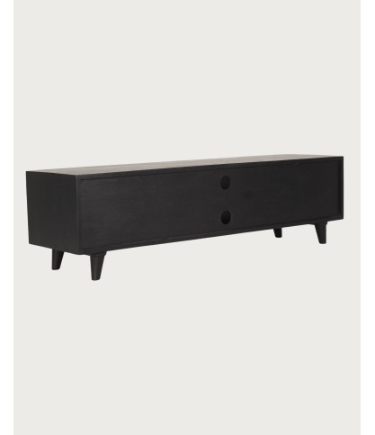Noma - Mueble para TV en madera y metal negro, acabado mate natural.