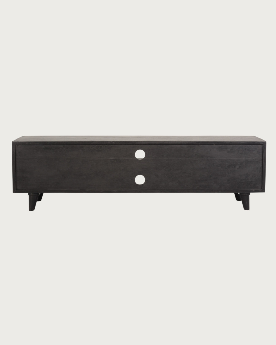 Noma - TV stand in wood and black metal, natural matte finish