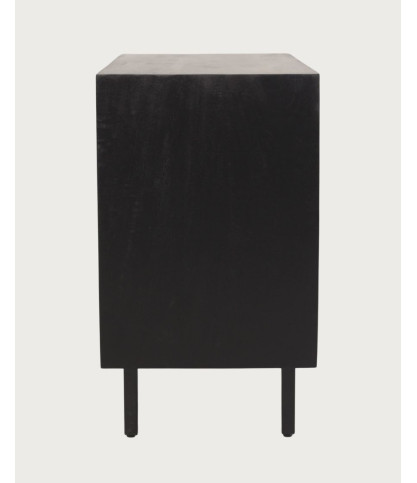 Noma - Petit buffet en bois et métal noir, finition naturelle mate
