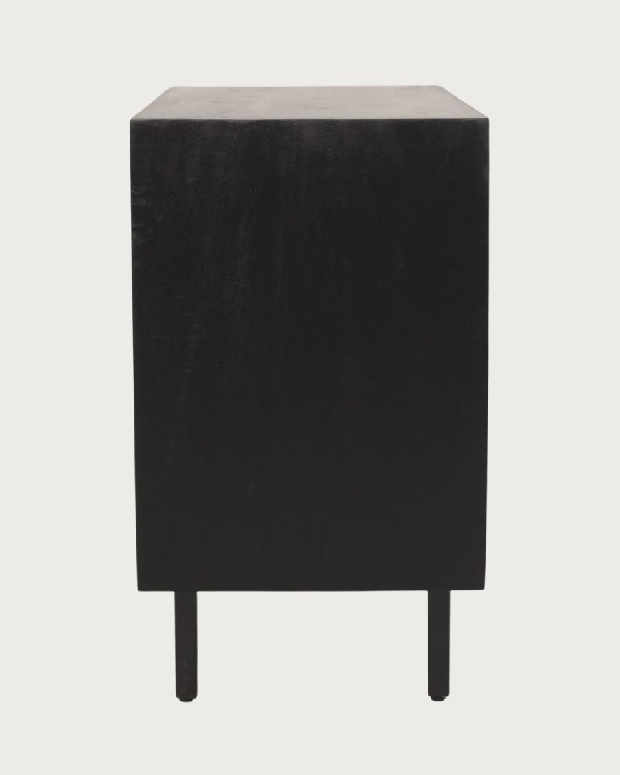 Noma - Small sideboard in wood and black metal, natural matte finish