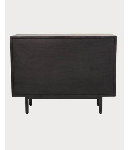 Noma - Klein dressoir van hout en zwart metaal, natuurlijke matte afwerking