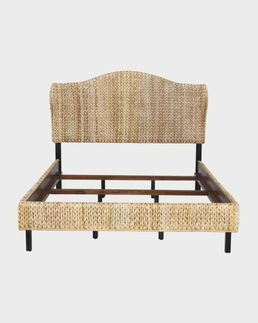Rasa - Lit bohème en abaca naturel tressé couchage 160 cm