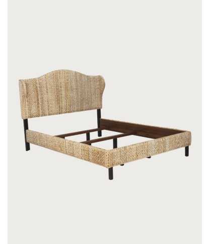 Rasa - Lit bohème en abaca naturel tressé couchage 160 cm