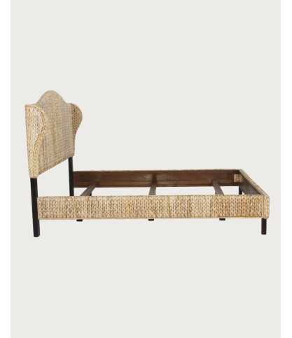 Rasa - Lit bohème en abaca naturel tressé couchage 160 cm