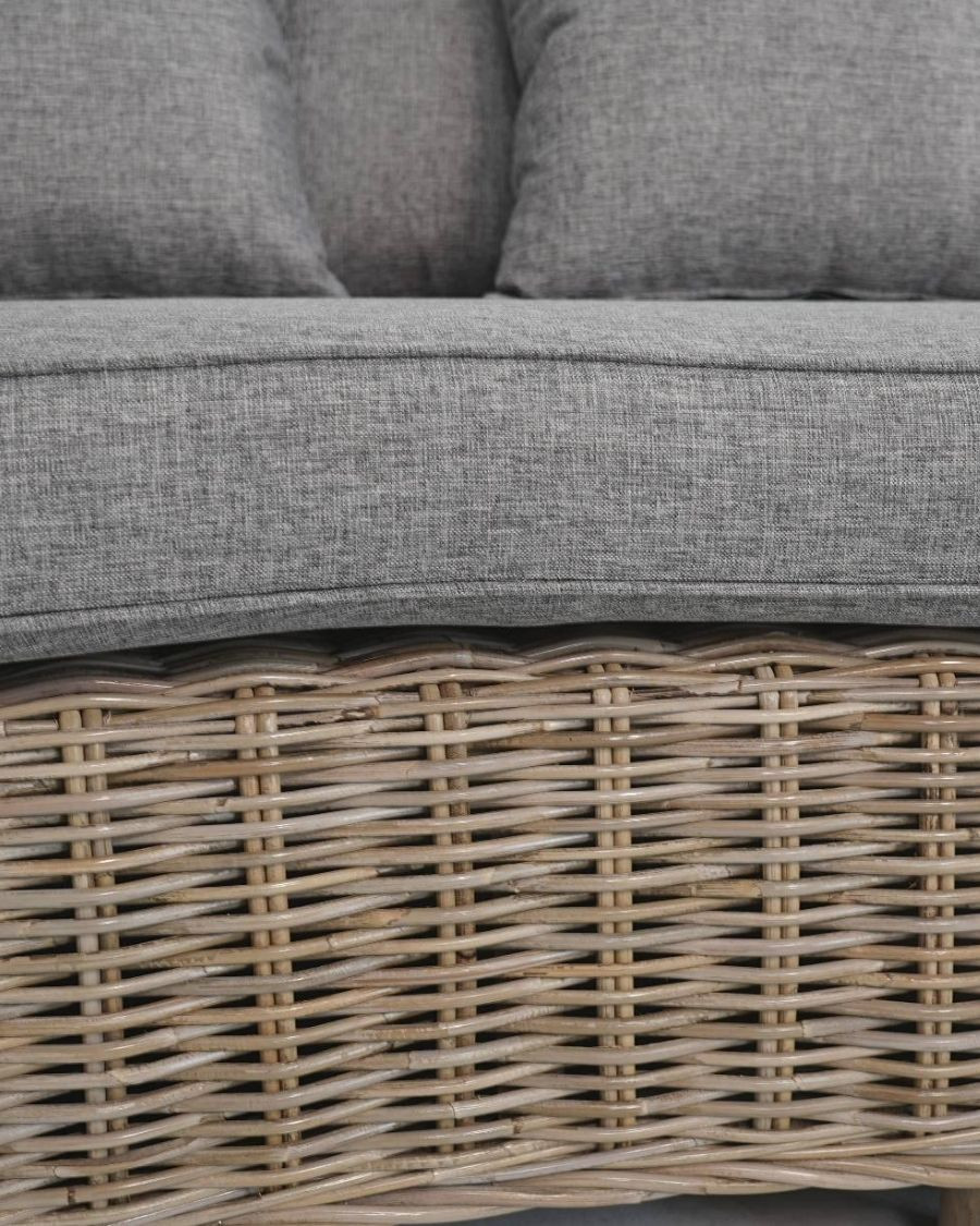 Mora – 3-Sitzer-Gartensofa aus Mahagoniholz und Rattan