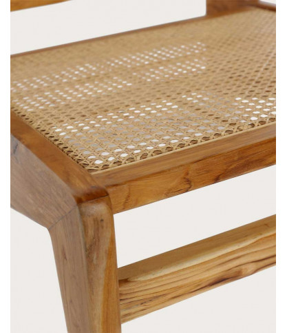 Aby - Lounge chair in teak and rattan cane