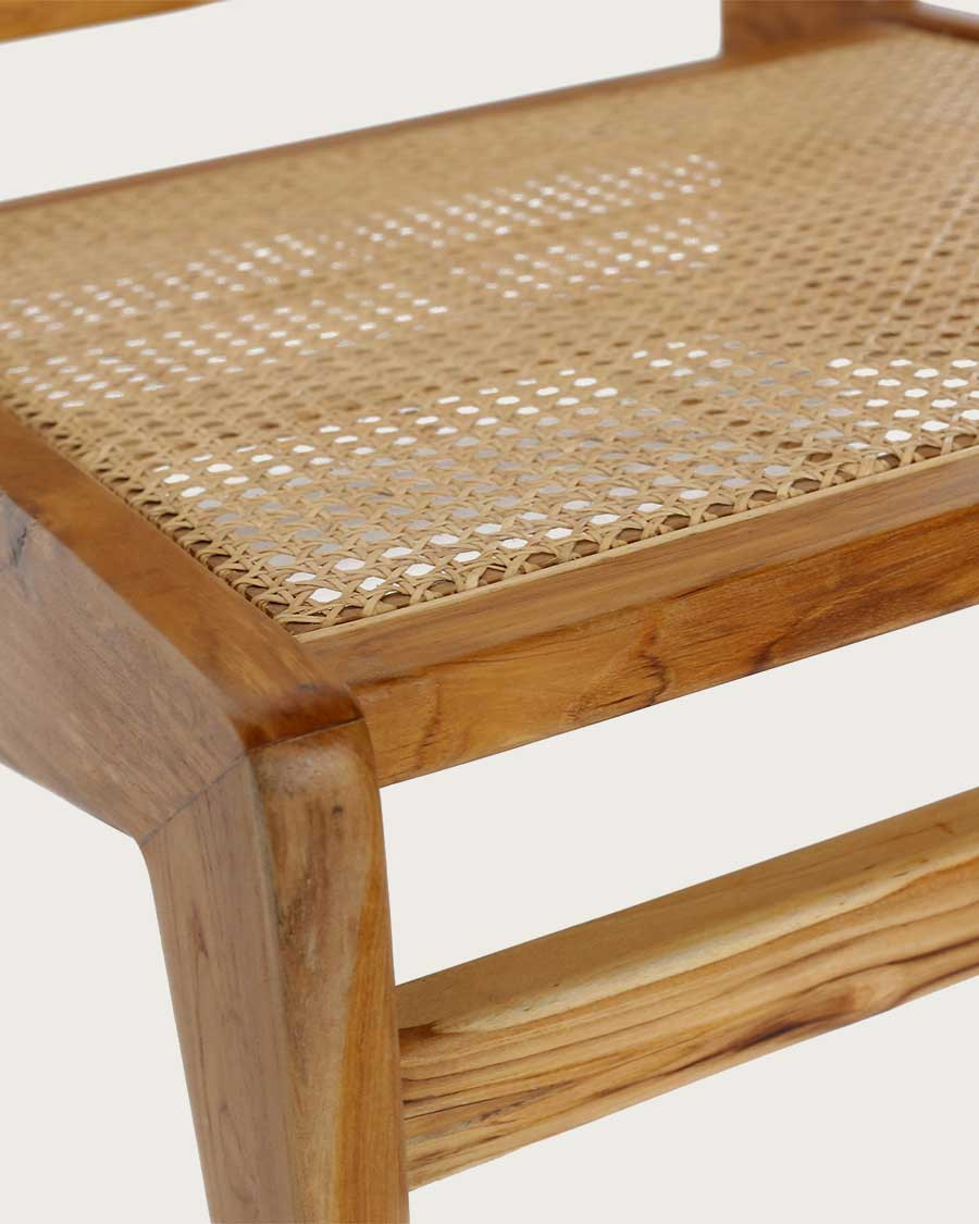 Aby - Lounge chair in teak and rattan cane