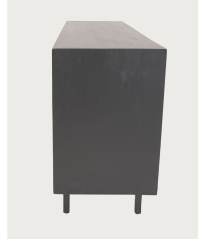 Noma - Großes Sideboard aus Holz und schwarzem Metall, naturmatte Oberfläche