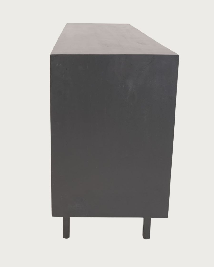 Noma - Großes Sideboard aus Holz und schwarzem Metall, naturmatte Oberfläche