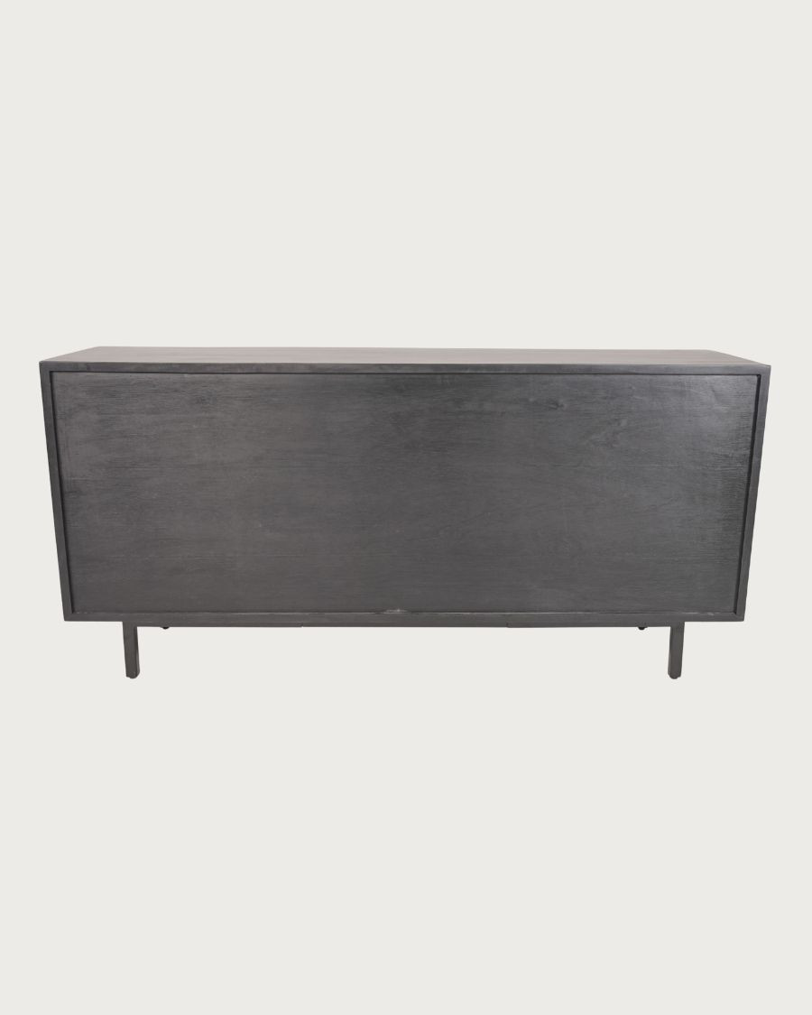 Noma - Großes Sideboard aus Holz und schwarzem Metall, naturmatte Oberfläche