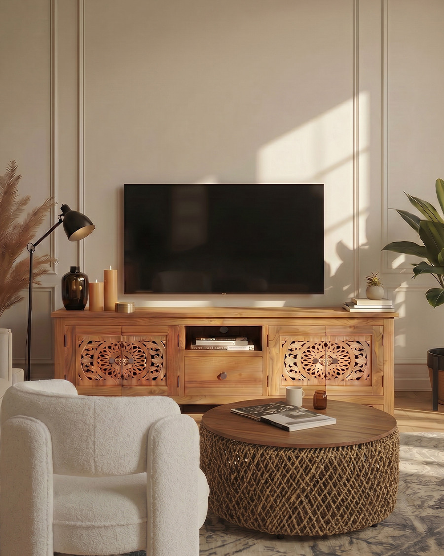 Oba - Meuble TV en bois de...