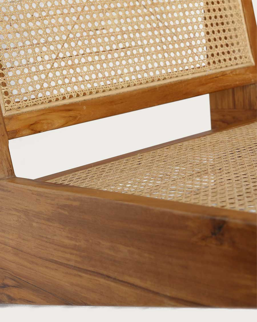 Aby - Lounge chair in teak and rattan cane