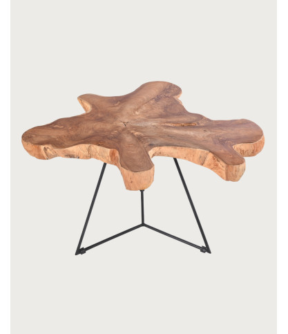 Stella - Table basse tronc en teck massif