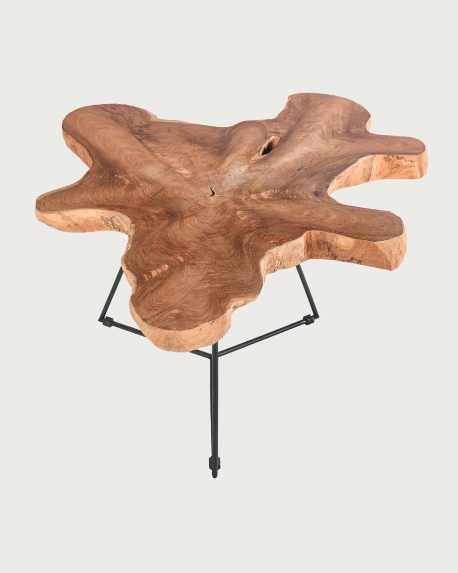 Stella - Table basse tronc en teck massif